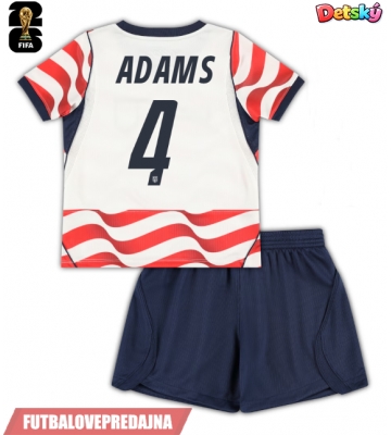 Lacne Dětský Futbalové dres Spojené štáty Tyler Adams #4 MS 2026 Krátky Rukáv - Domáci (+ trenírky)